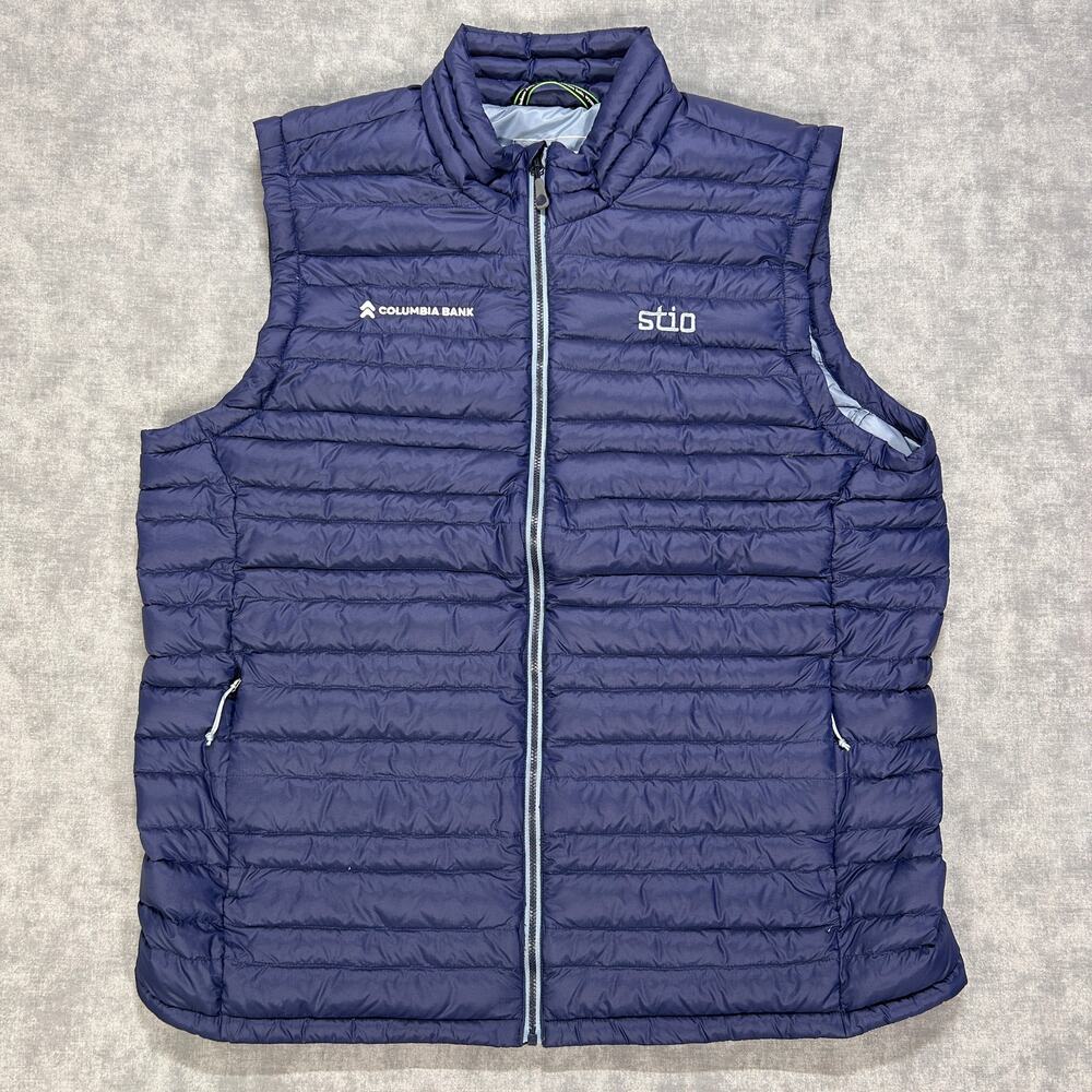Stio Hometown Down Vest Mens Large 800 Fill Puffer Quilted Columbia Bank